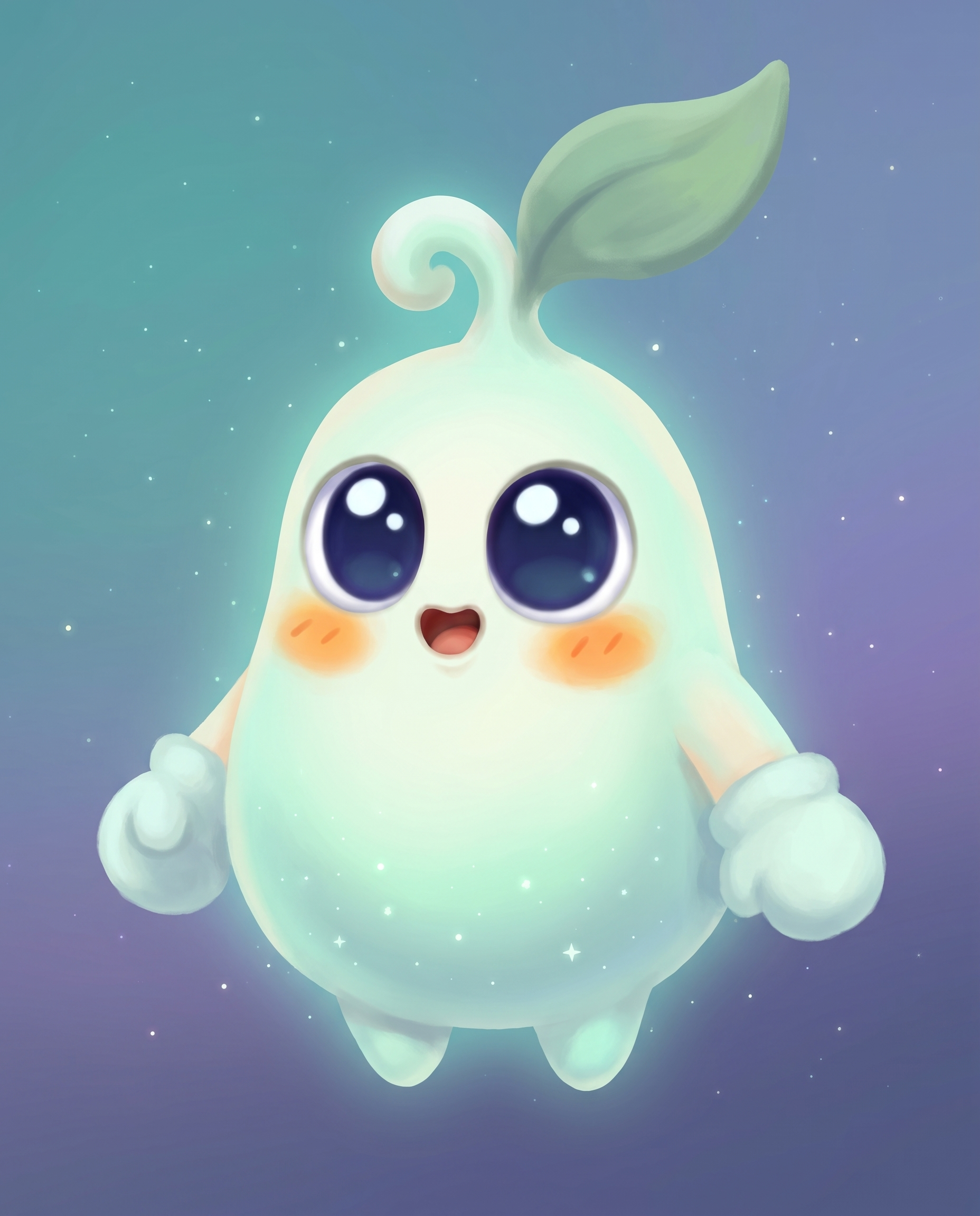 Aruvo, a small glow character feeling big weather